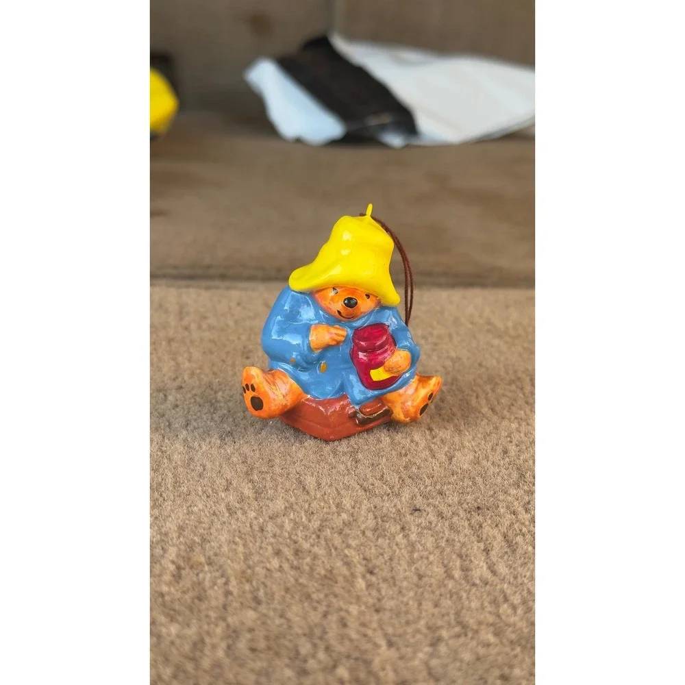 Vintage Paddington Bear Resin Ornament Yellow Hat‎ Blue Coat Marmalade Jar